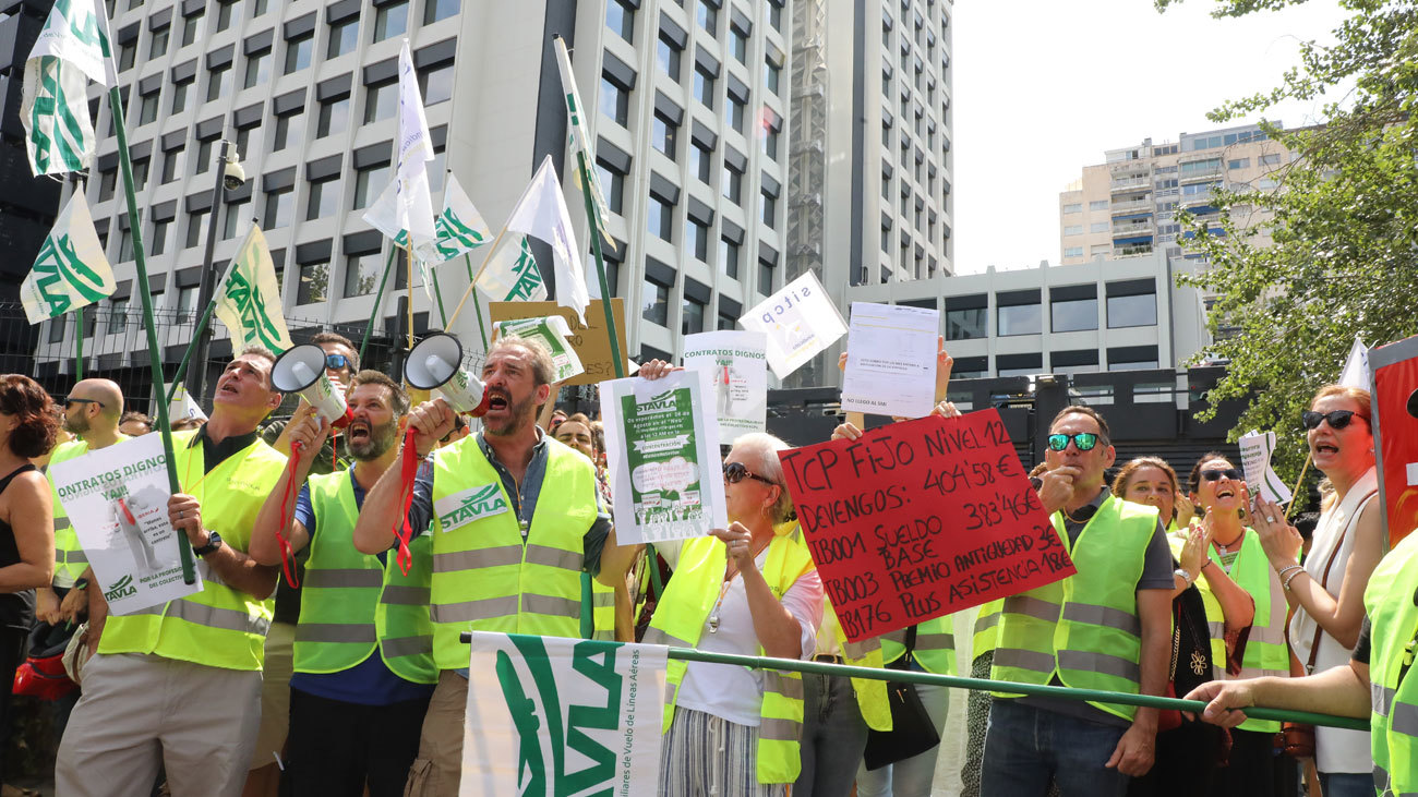 Manifestantes de Iberia Express