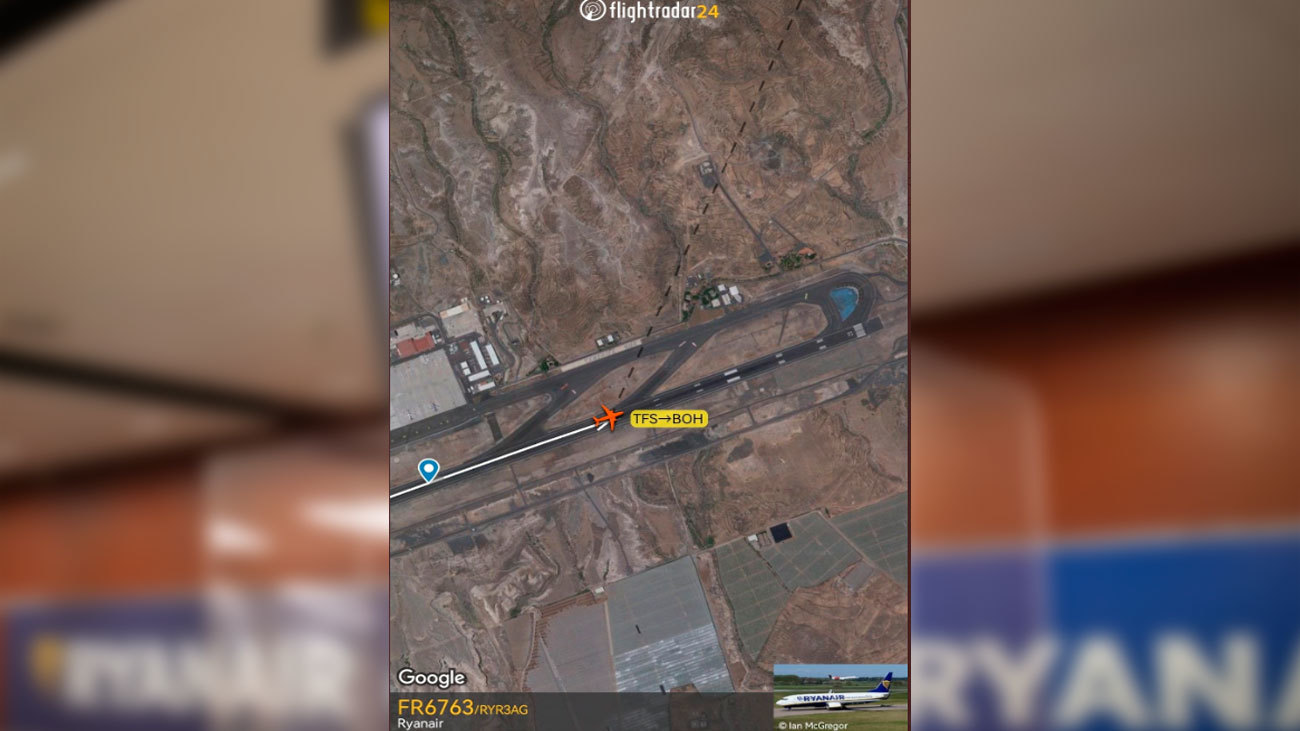 El aeropuerto Tenerife Sur bloqueado al abortar despegue un avión de Ryanair