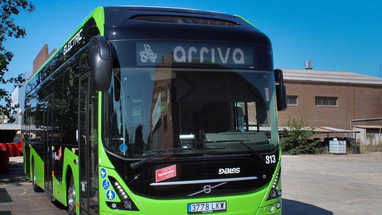 Uno de los autobuses eléctricos que prestan servicio en Alcorcón