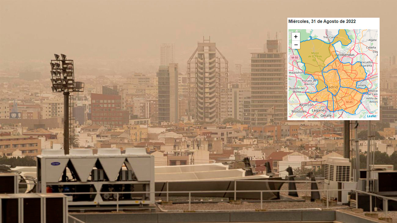 Calidad del aire en Madrid a 31 de agosto de 2022