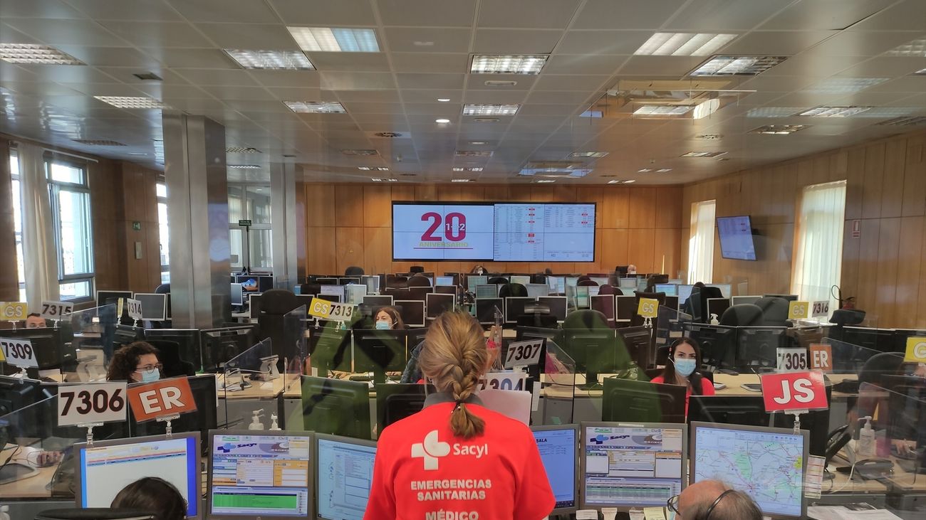 Sala del Centro de Emergencias 112 de Castilla y León