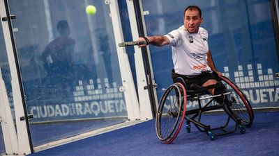 Exhibición de los campeones de Europa de pádel en silla de ruedas en Campo Real