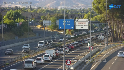 Tráfico lento en las entradas a Madrid la tarde de este domingo