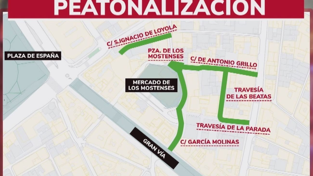 Un itinerario peatonal unirá Gran Vía y Malasaña
