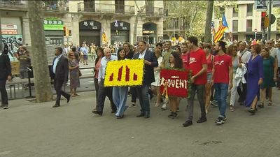 Tensión en la Diada catalana, con una gran pitada a ERC