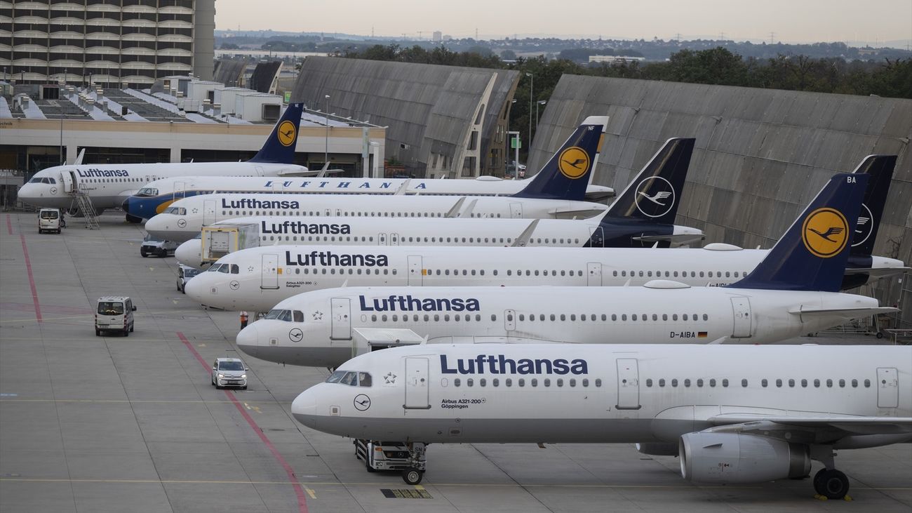 Aviones de la aerolínea alemana Lufthansa