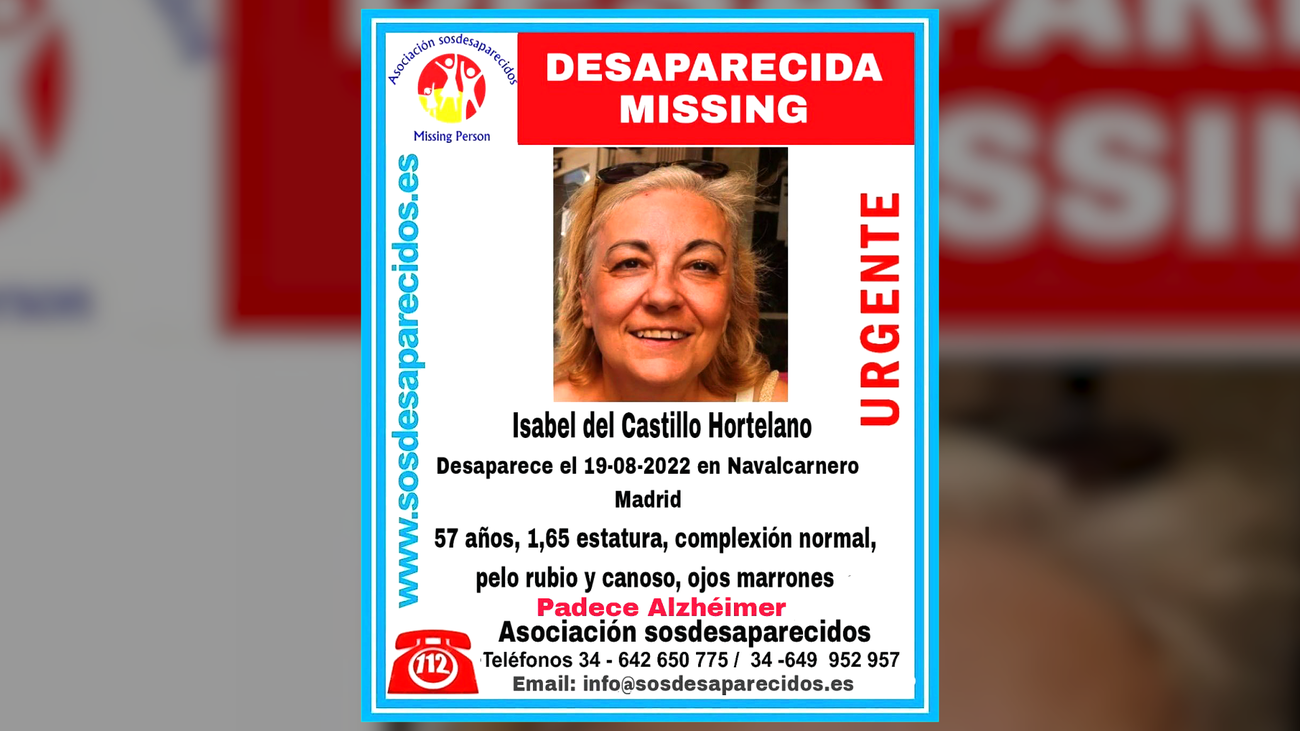 Batida informativa para encontrar a Isabel del Castillo, desaparecida en Navalcarnero