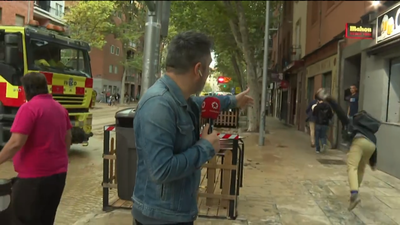 Inundación en Marqués de Vadillo: complicaciones en la calzada, resbalones en las aceras