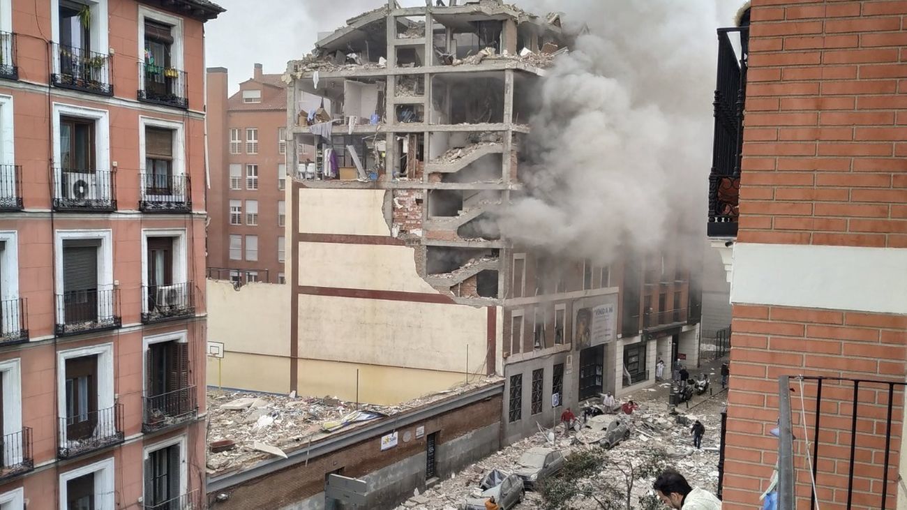 Estado del edificio de la calle Toledo tras la explosión de gas en 2021