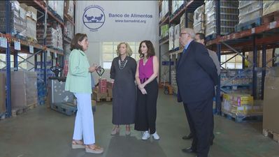 Ayuso pide colaboración a los madrileños por la caída de donaciones al Banco de Alimentos