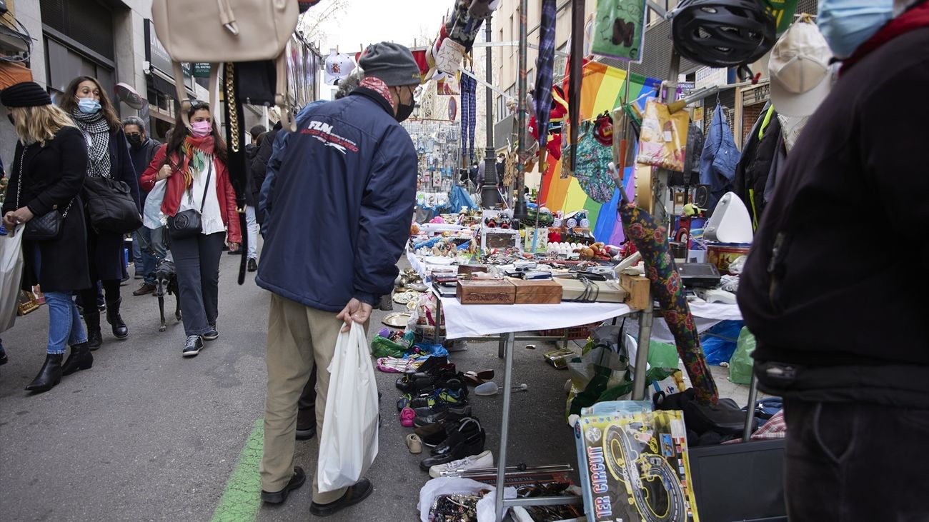 Puesto en el Rastro de Madrid