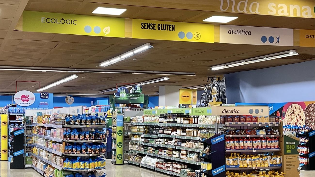 Sección saludable del supermercado