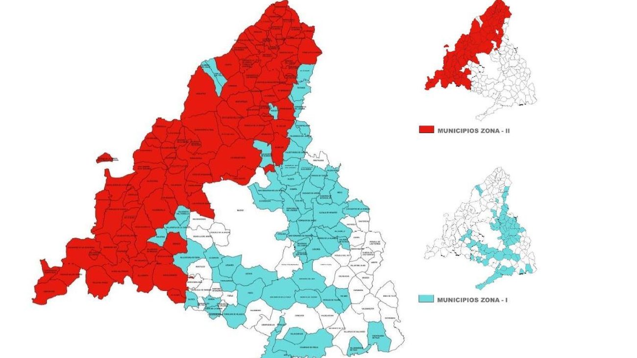 Zonas afectadas por Radón en Madrid