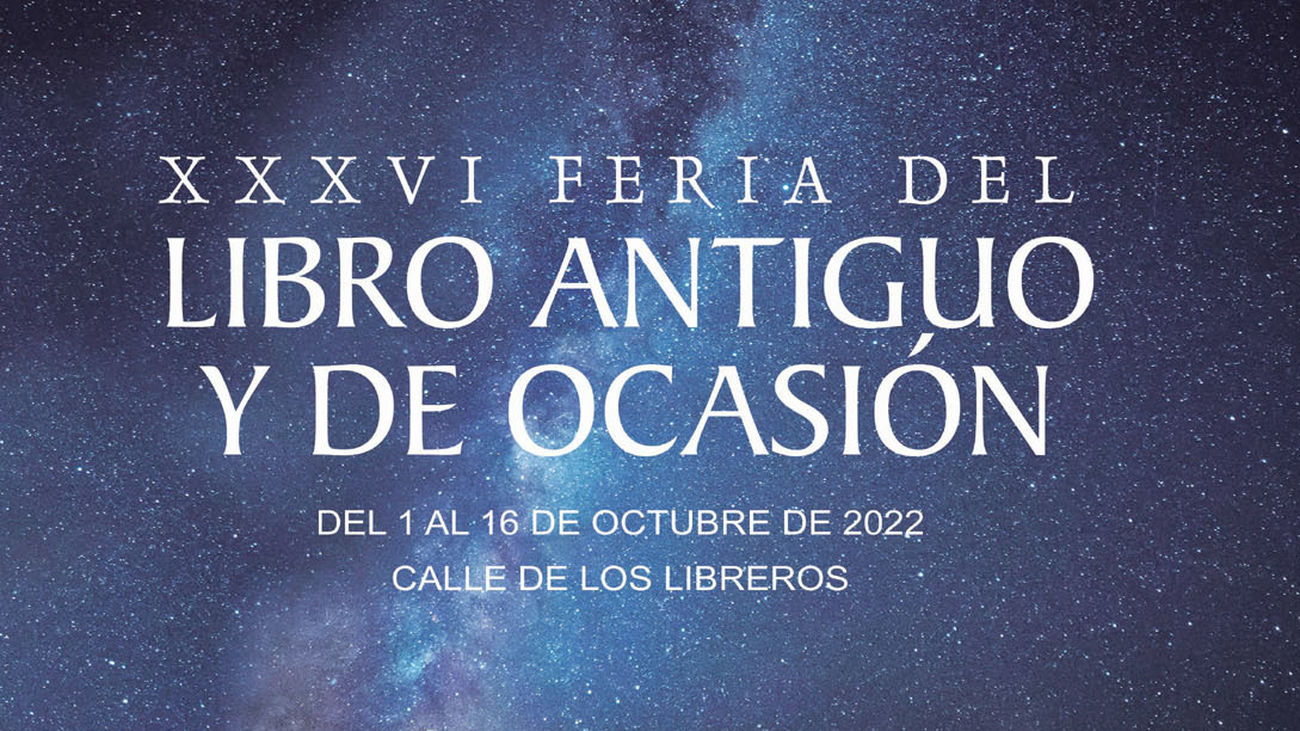 Cartel de la XXXVI Feria del Libro Antiguo y de Ocasión de Alcalá de Henares