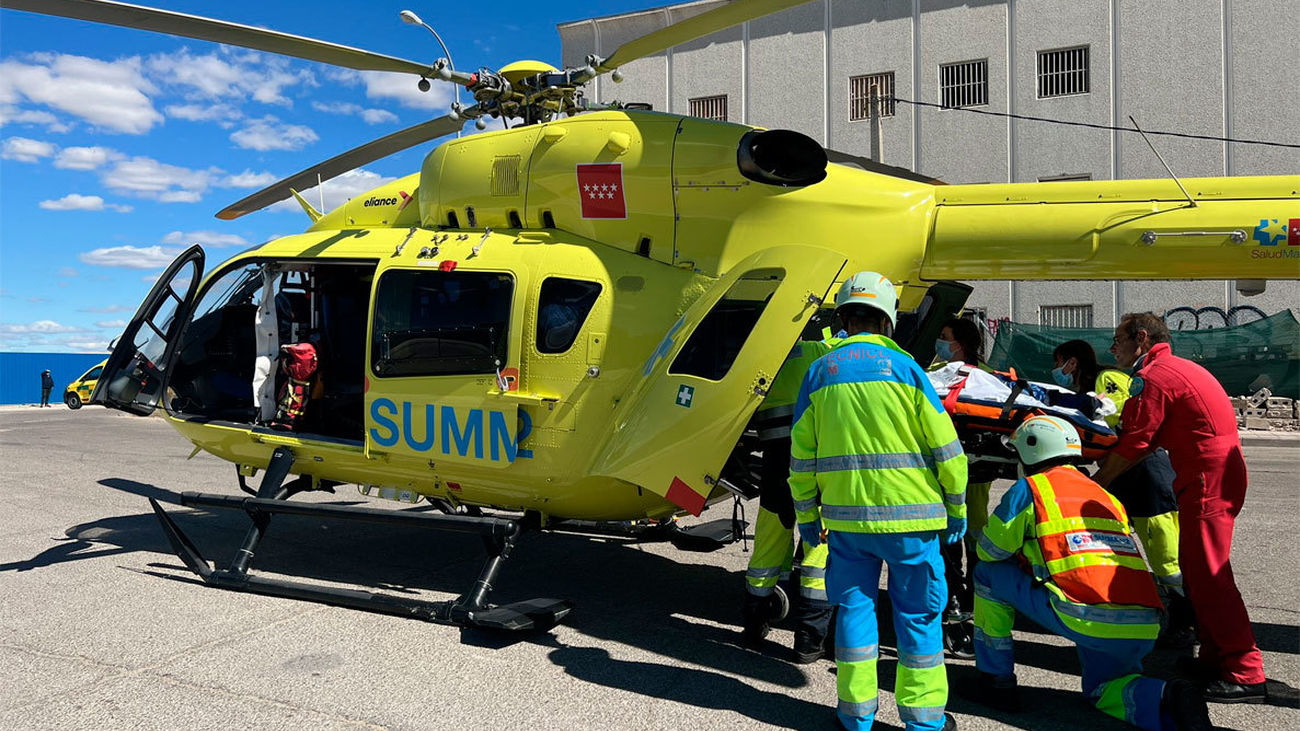 Trasladado en helicóptero