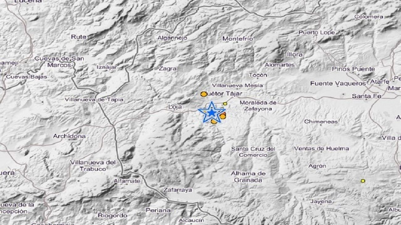 Dos seísmos de 3,6 y 3,5 grados sacuden Huétor-Tájar y Salar (Granada) sin causar daños