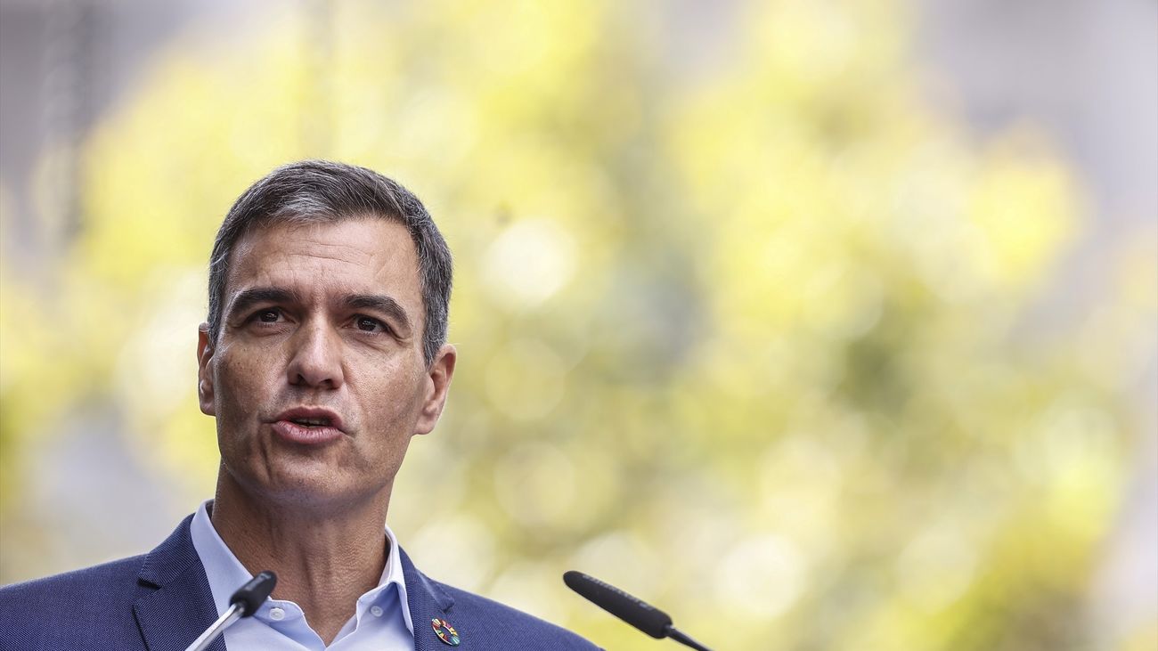 El presidente del Gobierno, Pedro Sánchez, en un acto público poco antes de ser positivo covid