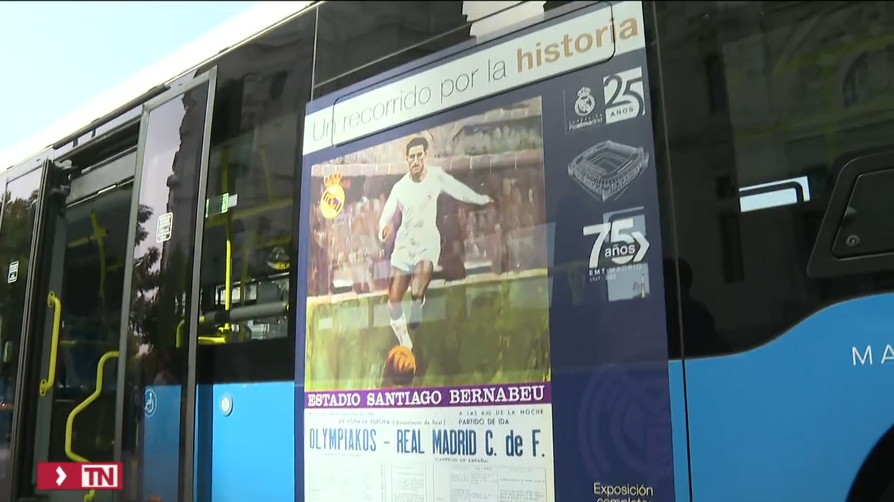 25 autobuses de la EMT lucirán carteles históricos del Santiago Bernabéu