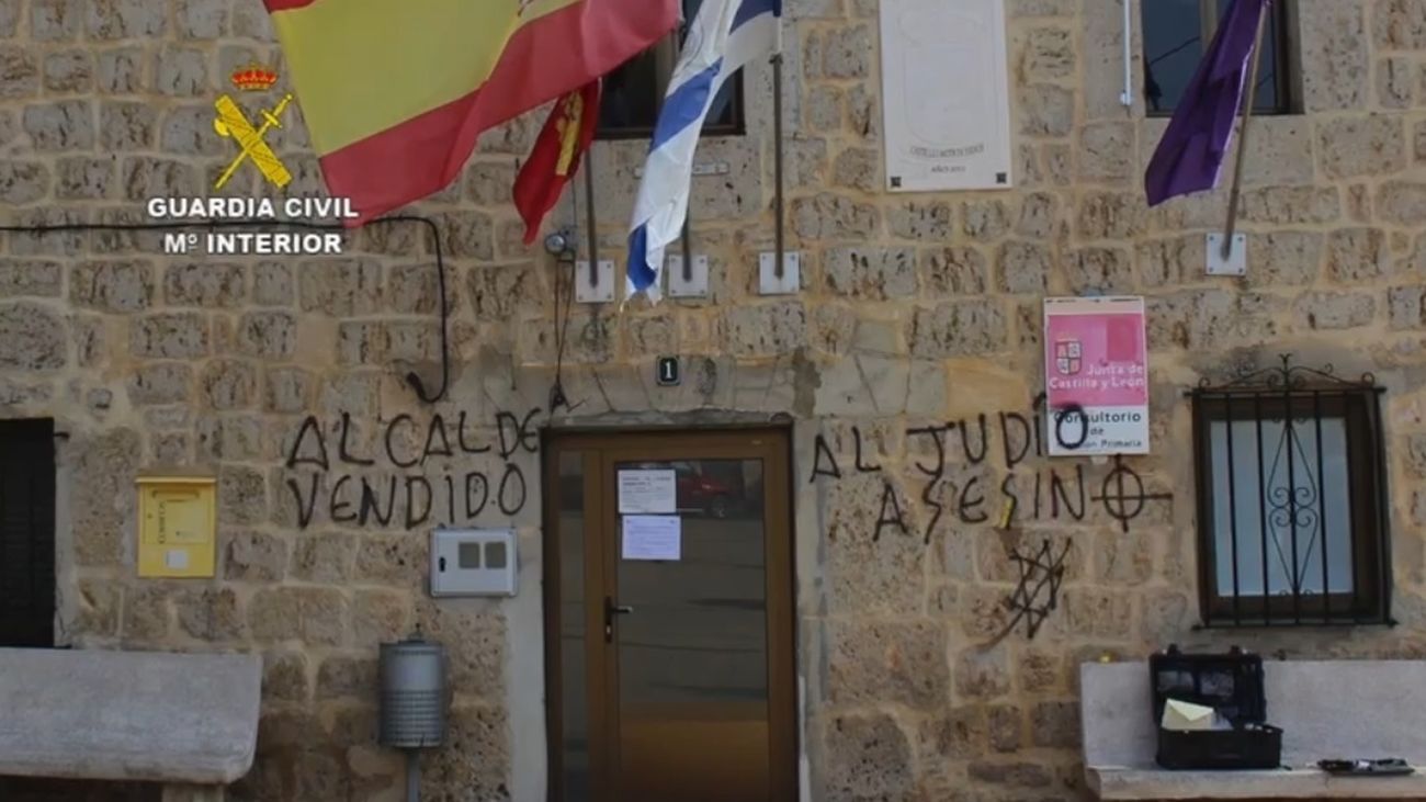 Pintadas antisemita en Castrillo Mota de Judíos , Burgos
