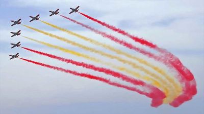 "Ya tenemos nuestros aviones preparados", la Patrulla Águila lista para surcar el cielo de Madrid el 12 de octubre