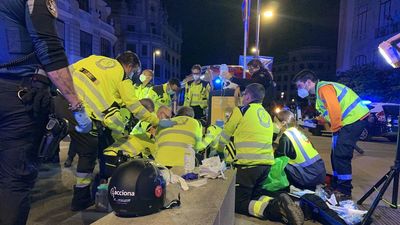 Herido grave un motorista tras un accidente en plena Gran Vía
