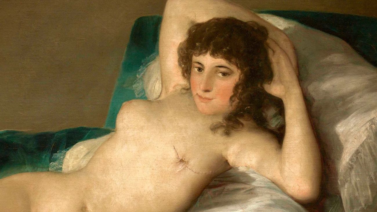 La 'Maja Desnuda' luce mastectomía para normalizar el cáncer de mama