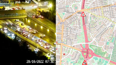 Reabre el carril izquierdo de la M-30 en sentido A-1 tras estar cortado por un accidente