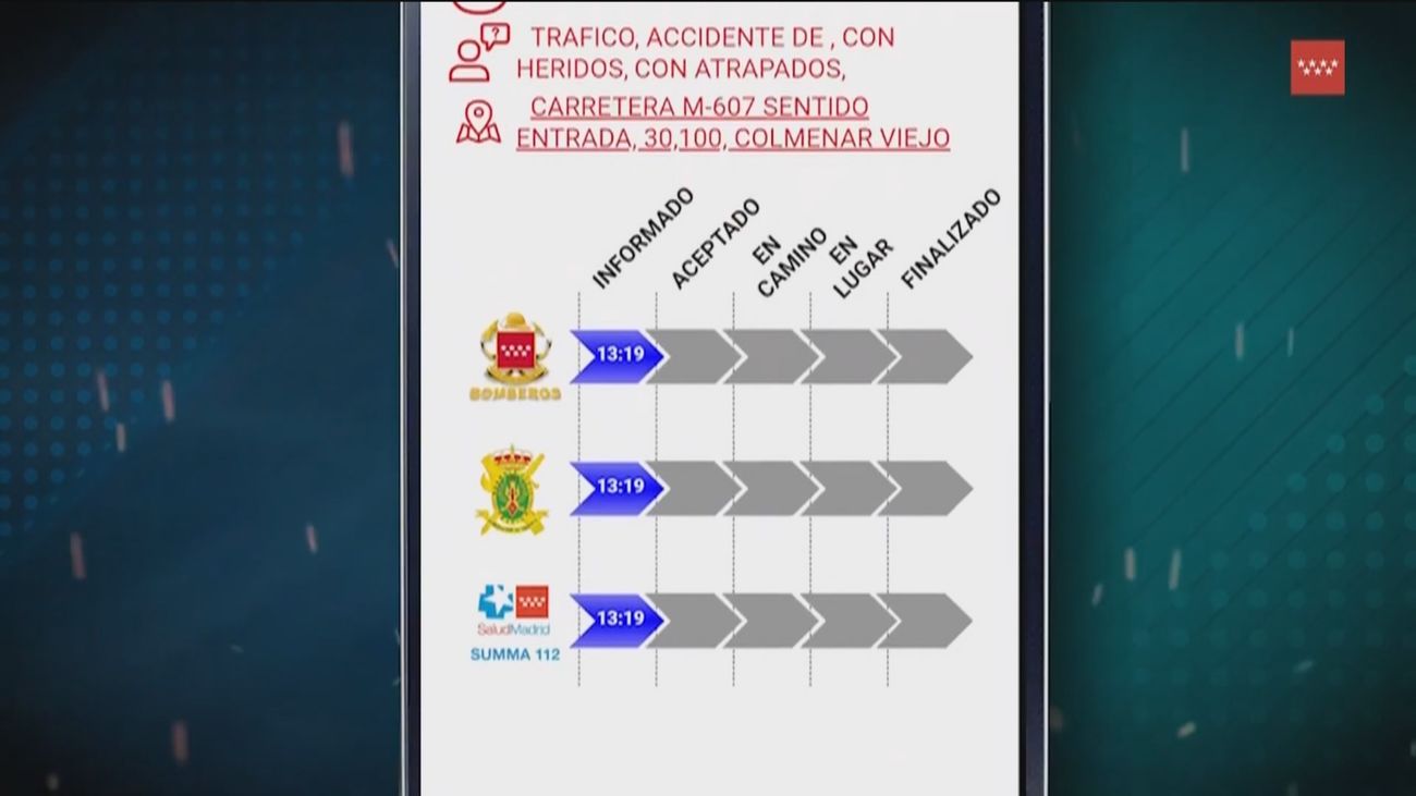 Ya se puede seguir en tiempo real el estado de una emergencia tras llamar al 112 de Madrid