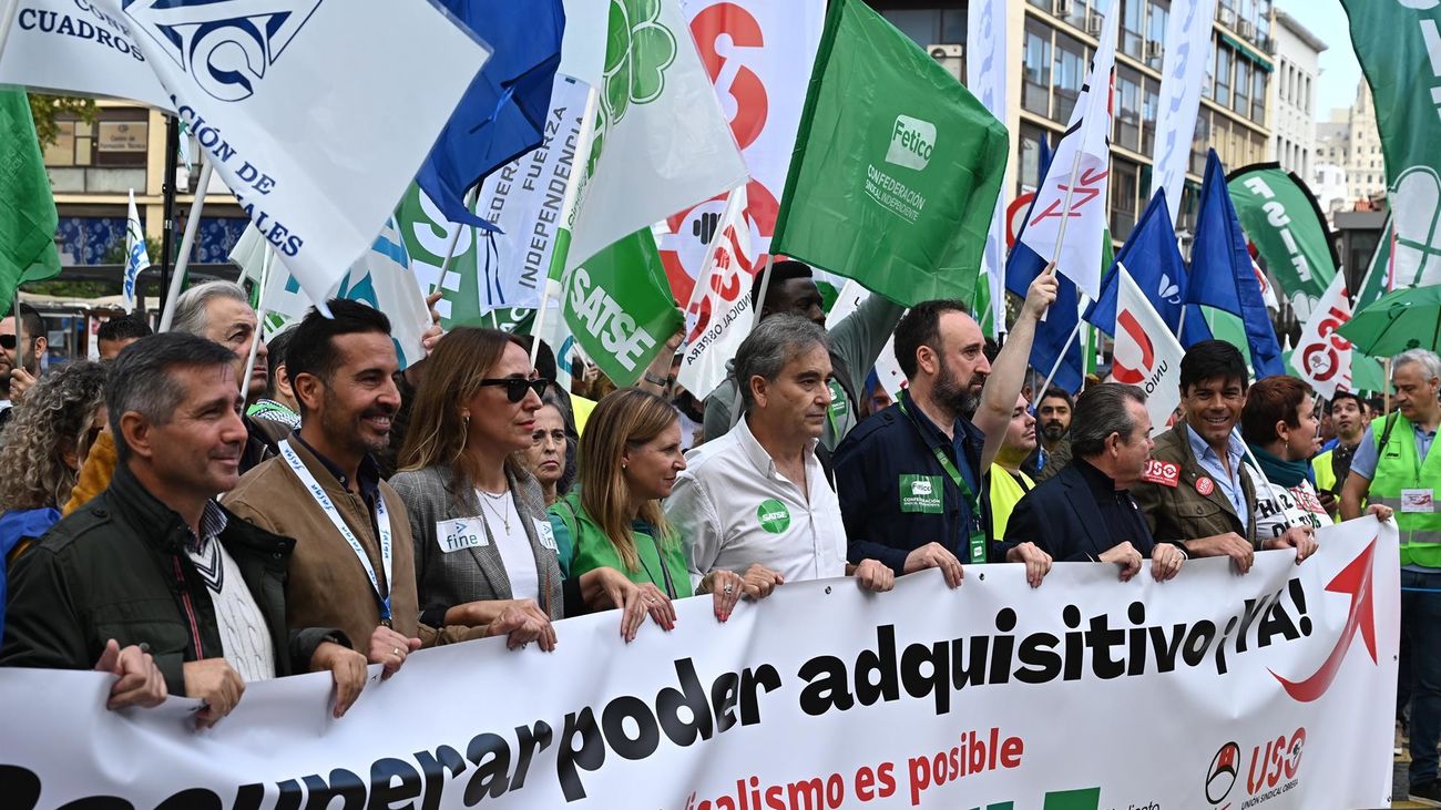 Sindicatos independientes se movilizan en Madrid reclamando la recuperación del poder adquisitivo de la "clase trabajadora"