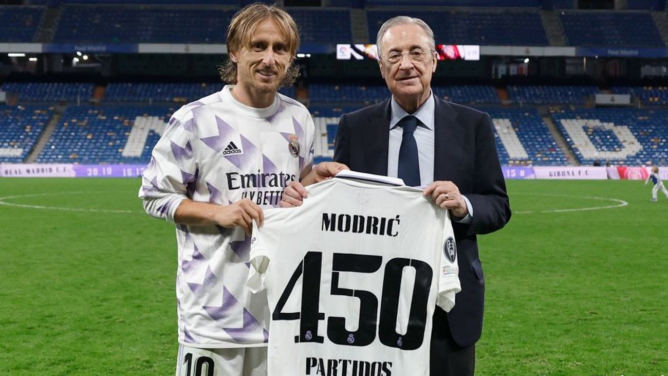 Modric y Florentino Pérez
