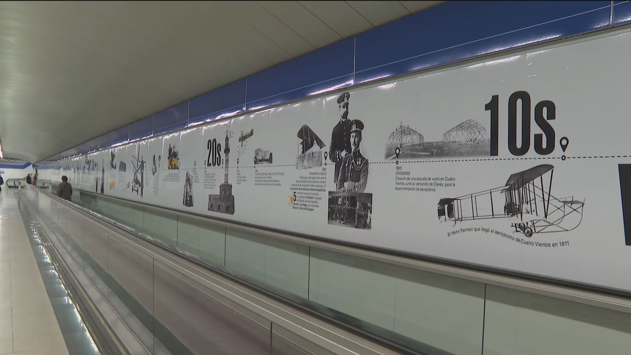Madrid rinde homenaje a la aviación española en la estación de Metro de Cuatro Vientos