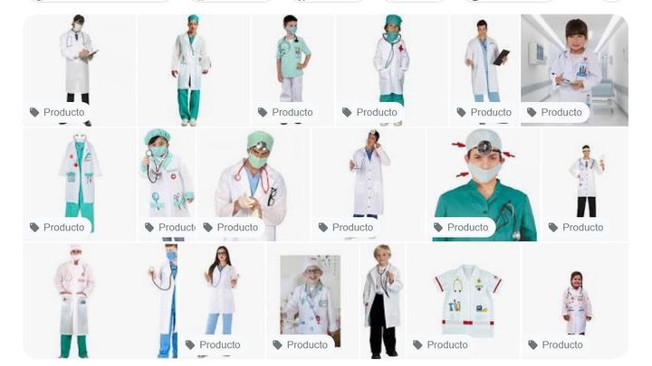 Resultados de la búsqueda en Google de 'disfraz de médico' / REDACCIÓN