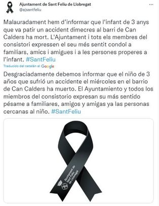 Tuit del Ayuntamiento de Sant Feliu / TWITTER