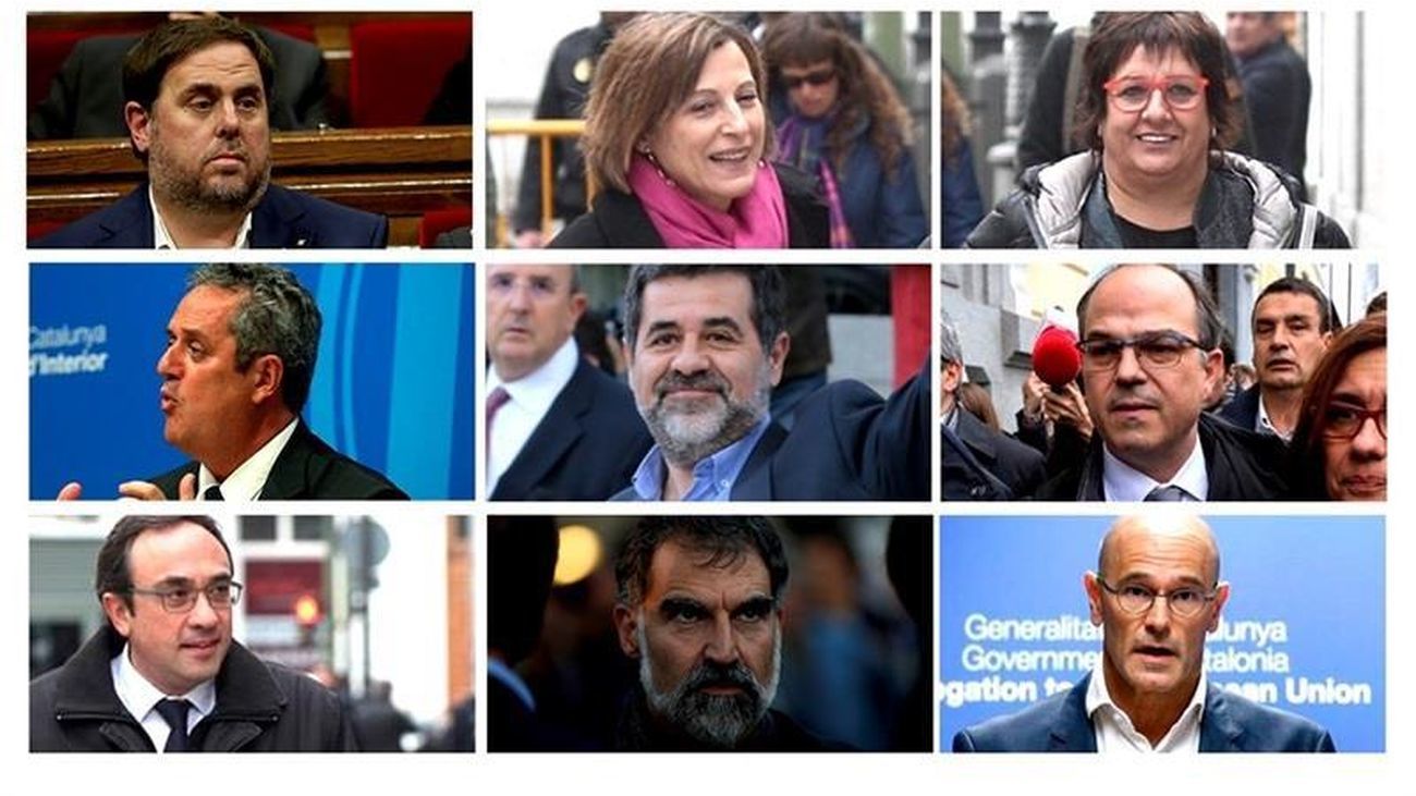 Imagen de los procesados en el juicio por el 'procés' catalán