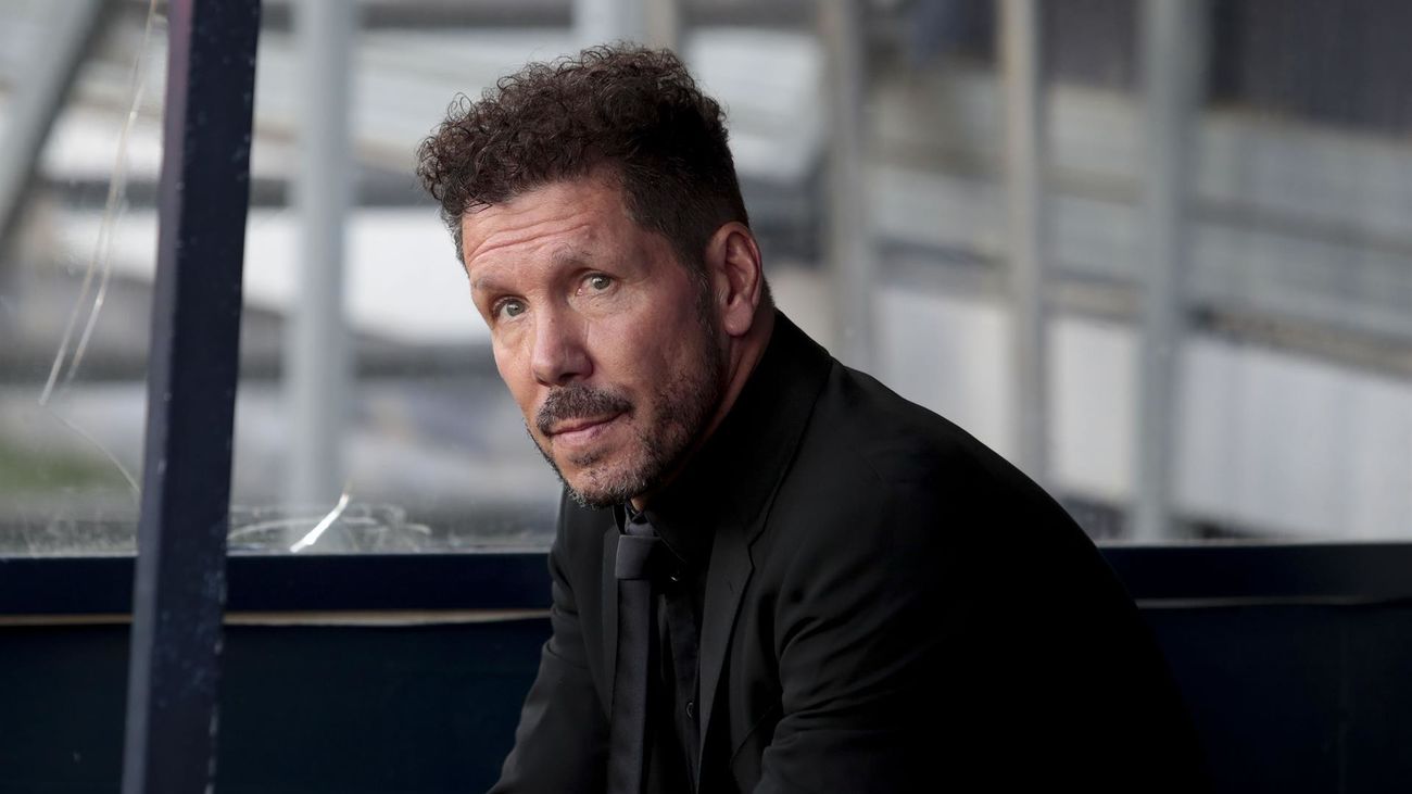 El entrenador del Atlético de Madrid, Diego Pablo Simeone durante el partido