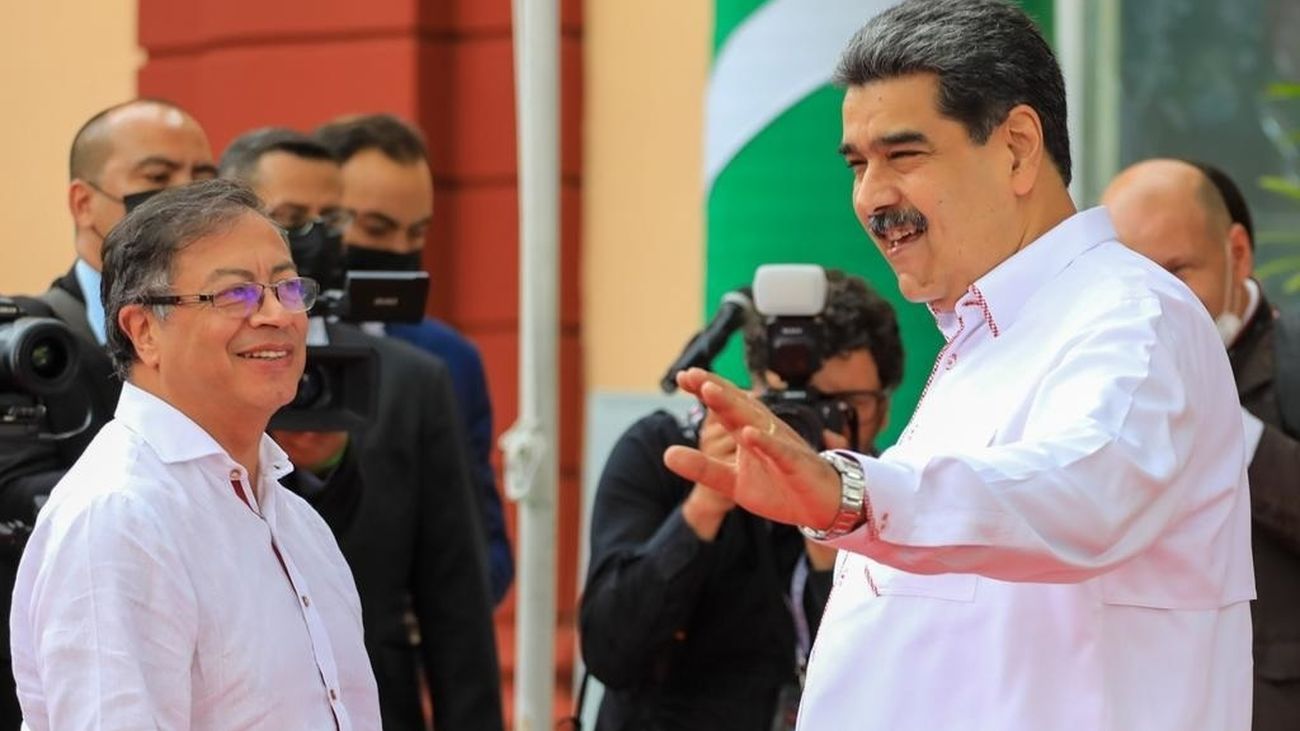 El presidente de Colombia, Gustavo Petro, y el presidente de Venezuela, Nicolás Maduro