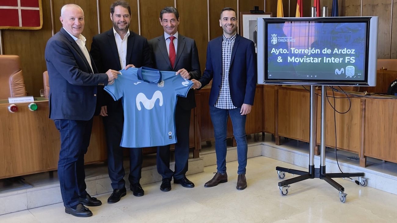 Movistar Inter y el alcalde de Torrejón
