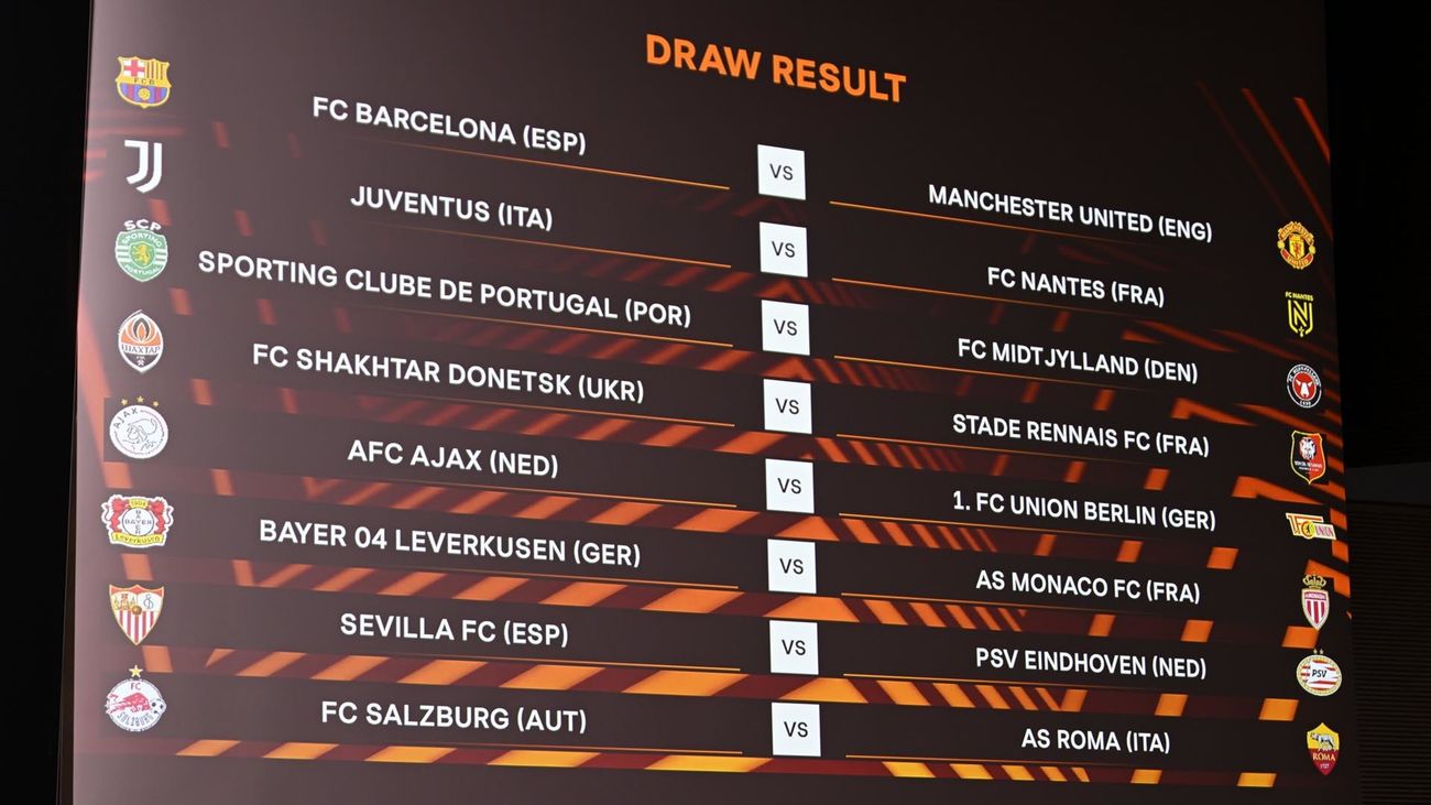 Manchester United-Barça y Sevilla-PSV Eindhoven, en dieciseisavos de la Europa League