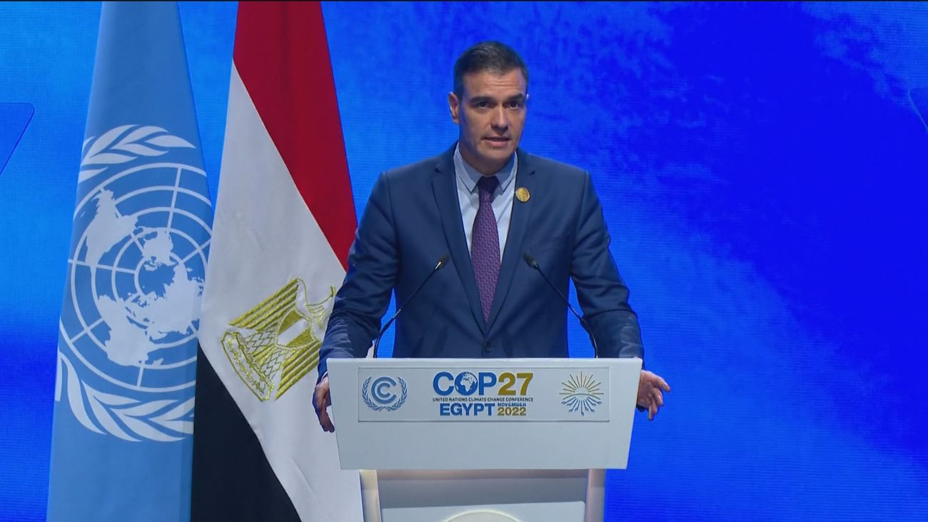 El presidente del Gobierno, Pedro Sánchez en la Cumbre del Clima