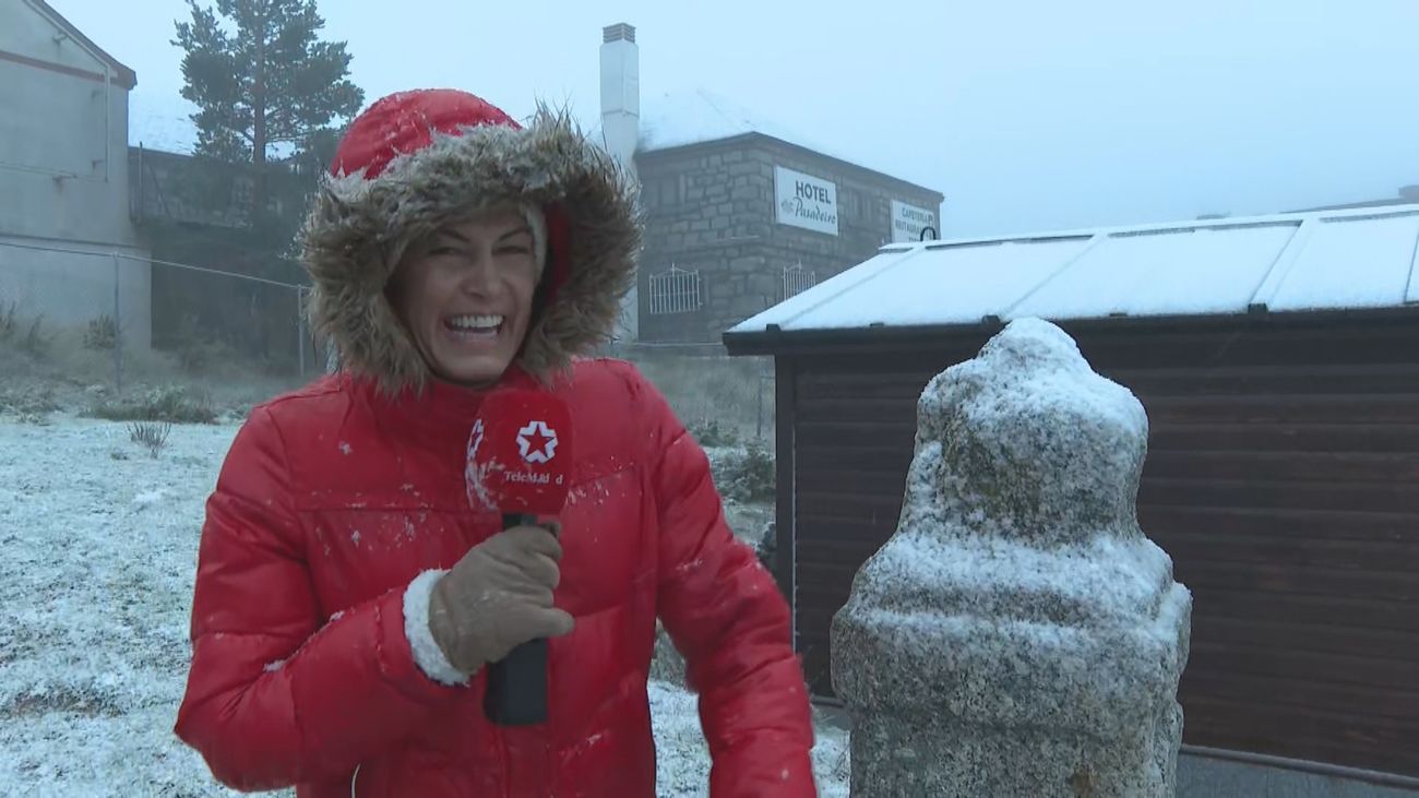 El chorro polar trae los primeros copos de nieve a la sierra de Madrid