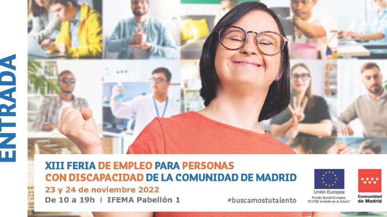 Más de 70 empresas participarán en la XIII Feria de Empleo para Personas con Discapacidad de la Comunidad