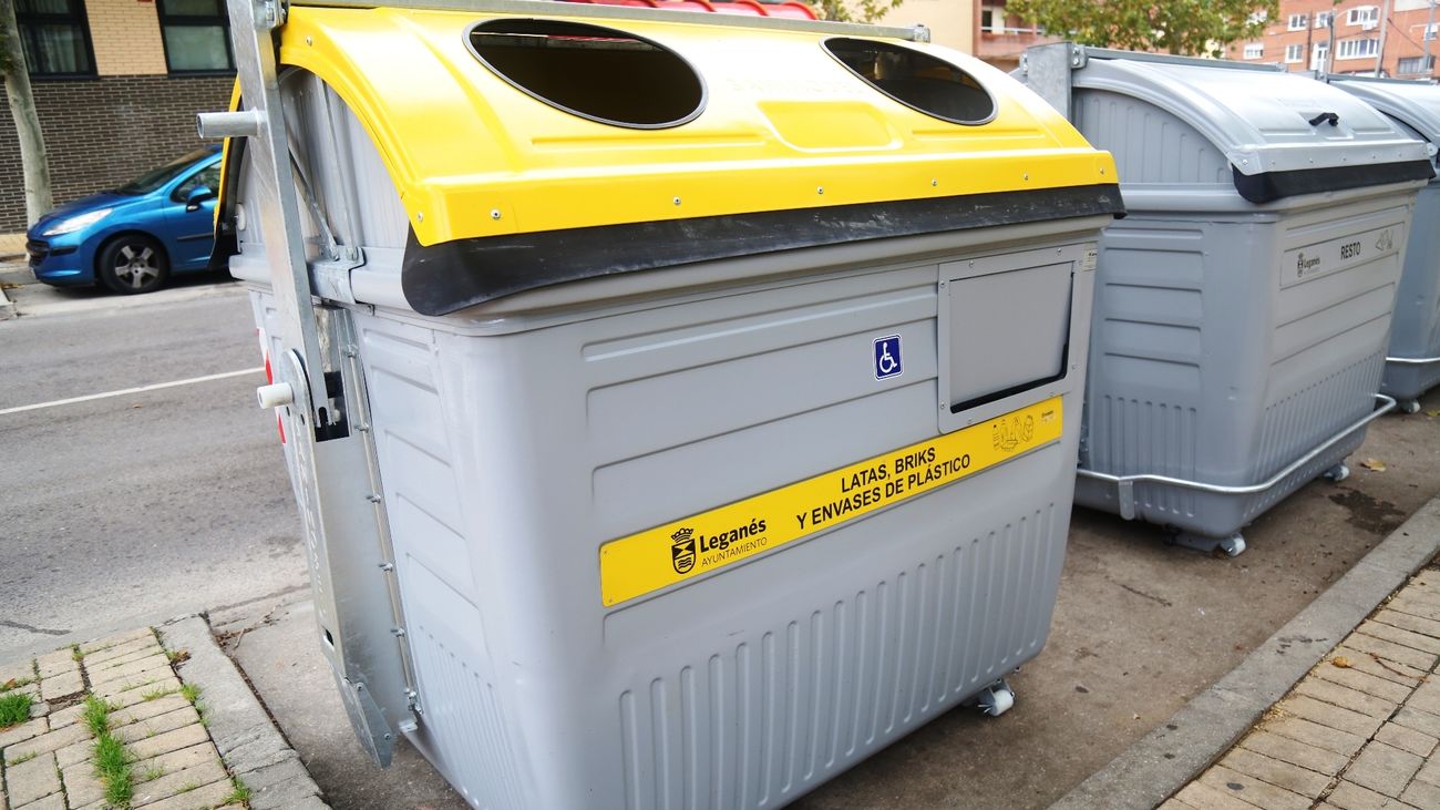 Uno de los nuevos contenedores para reciclar en Leganés
