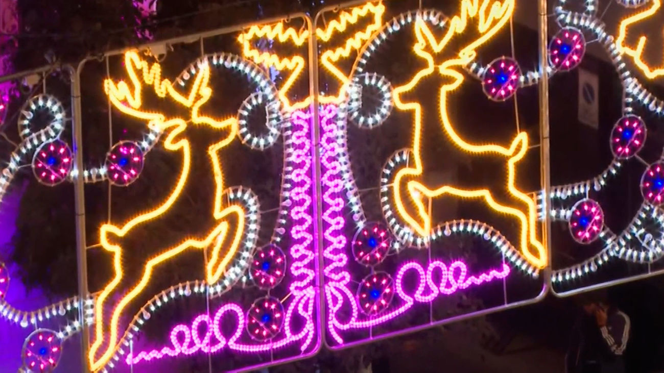 Detalle de la iluminación navideña de Madrid