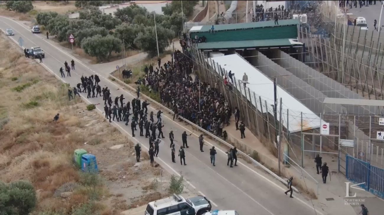 Valla en la frontera hispano marroquí de Melilla