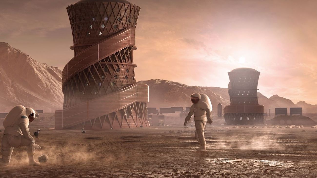 Recreación conceptual de posibles viviendas en Marte