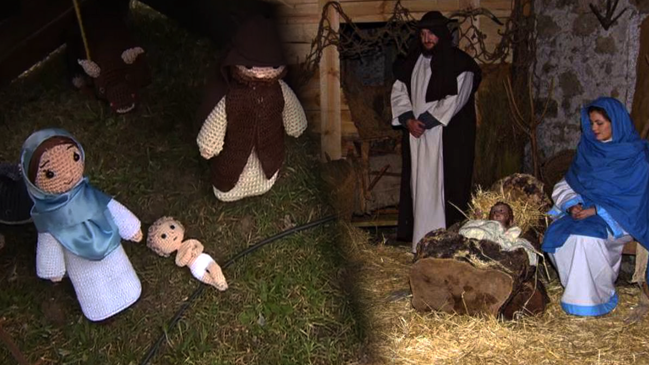 El Berrueco y sus dos belenes: uno viviente y otro hecho de ganchillo