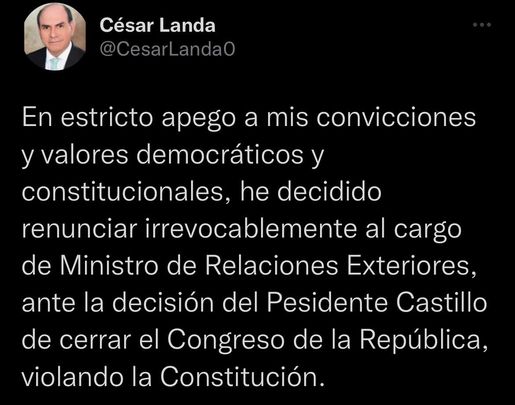 Tuit César Landa / TWITTER