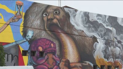 Un trozo del Museo del Prado, en un muro de Vallecas