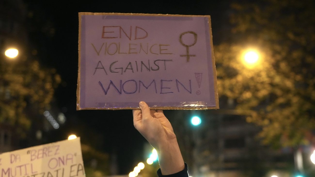Manifestación sobre la violencia de género