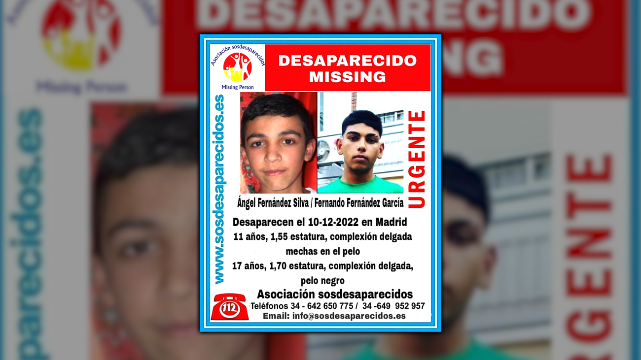 Se busca a Ángel y Fernando, dos menores desaparecidos en Carabanchel